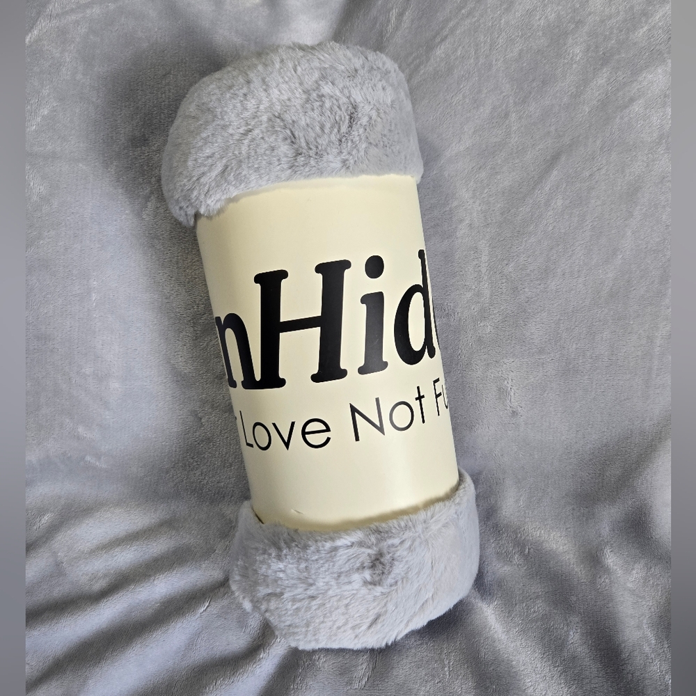 Love Not Fur Gray Throw Blanket